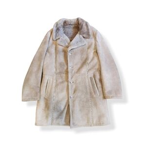 Vintage Montreal Leather Garment Sheepskin Shearling Coat Made in Canada Mens 44